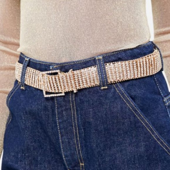⭐️ Zoe Rhinestone Boho Peasant Hipster Street Hippie Modern Minimal Sparkle Belt